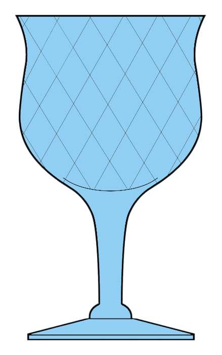Skanda Antique Blue (Diamond Optic) Water Goblet by Imperial Glass-Ohio-1