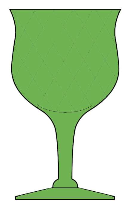 Skanda Green (Diamond Optic) Water Goblet by Imperial Glass-Ohio-1