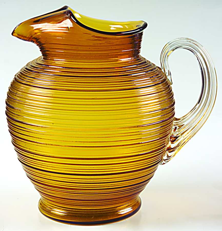 Spun Amber Pitcher by Imperial Glass-Ohio-1