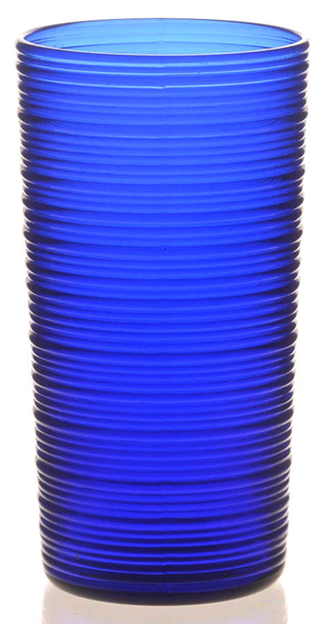Spun Cobalt Blue 10 Oz Flat Tumbler by Imperial Glass-Ohio-1
