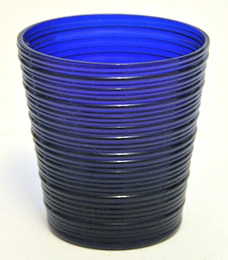 Spun Cobalt Blue 5 Oz Flat Tumbler by Imperial Glass-Ohio-1
