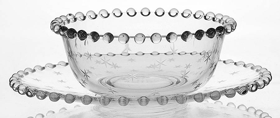 Starlight Mayonnaise Bowl and Underplate by Imperial Glass-Ohio-1
