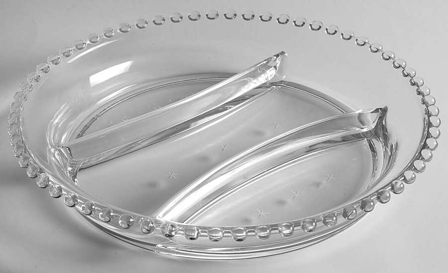 Starlight 10" Round 3 Part Relish by Imperial Glass-Ohio-1