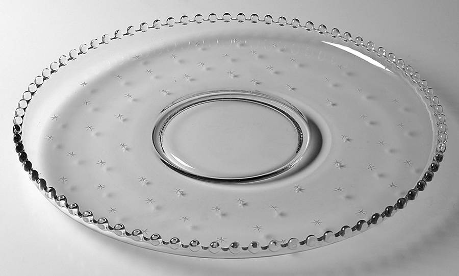 Starlight 16" Cupped Edge Torte Plate by Imperial Glass-Ohio-1