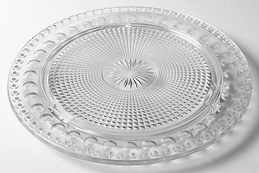 Tradition Clear Birthday Cake Plate by Imperial Glass-Ohio-1