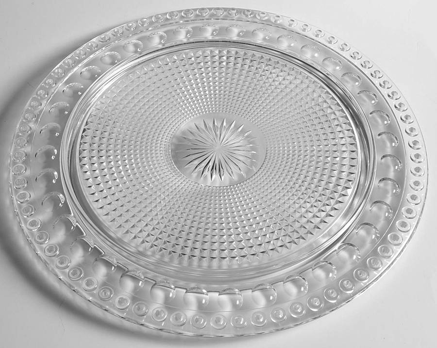 Tradition Clear Birthday Cake Plate by Imperial Glass-Ohio-1