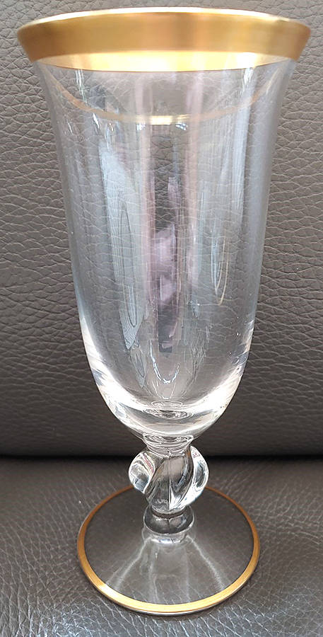 Twist Clear (Gold Trim) Juice Glass by Imperial Glass-Ohio-1
