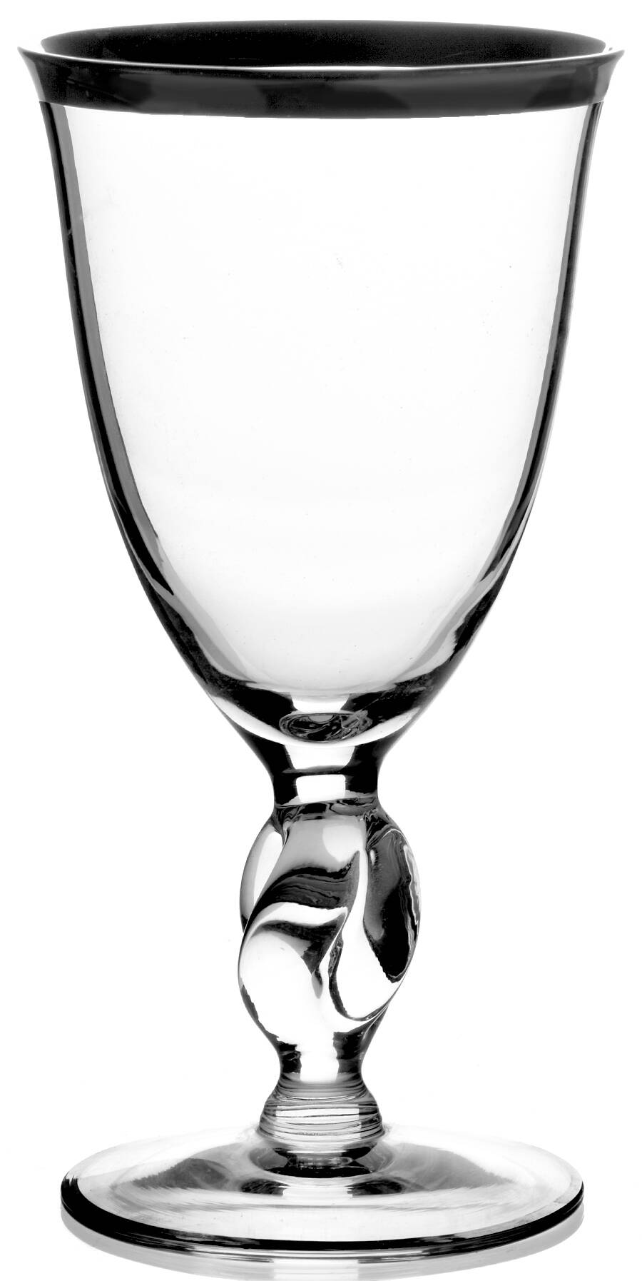 Twist Clear Platinum Water Goblet by Imperial Glass-Ohio-1