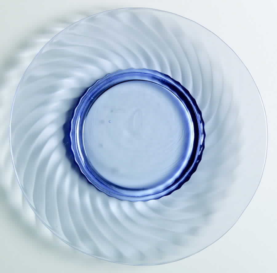 Twisted Optic Blue Bread & Butter Plate by Imperial Glass-Ohio-1