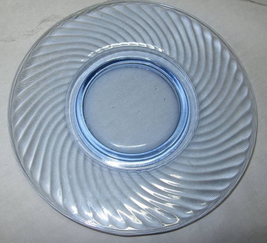 Twisted Optic Blue Luncheon Plate by Imperial Glass-Ohio-1