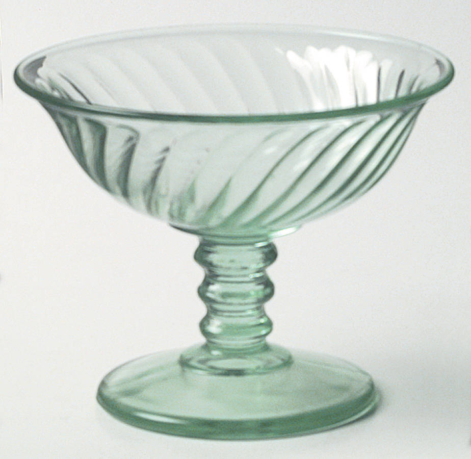 Twisted Optic Green Champagne/Tall Sherbet by Imperial Glass-Ohio-1
