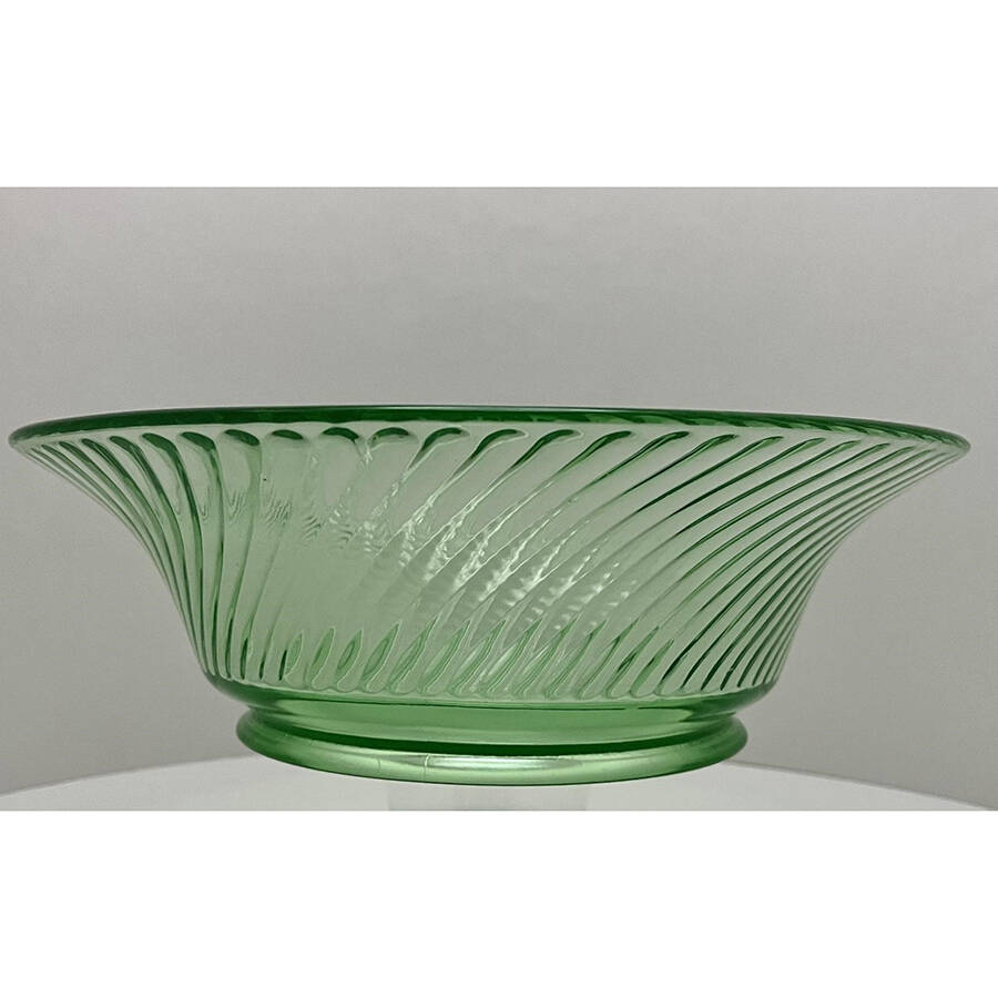 Twisted Optic Green 10" Salad Bowl by Imperial Glass-Ohio-1