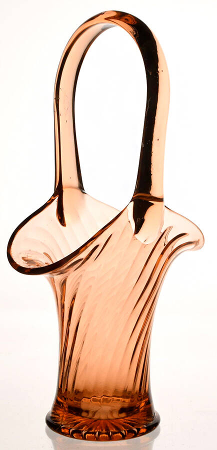 Twisted Optic Pink 10" Basket by Imperial Glass-Ohio-1