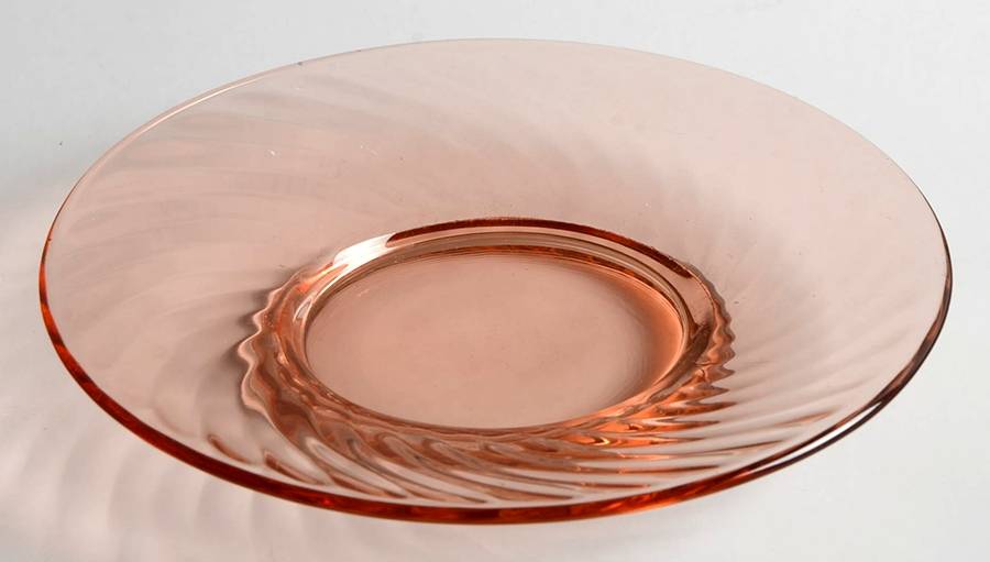 Twisted Optic Pink Bread & Butter Plate by Imperial Glass-Ohio-1