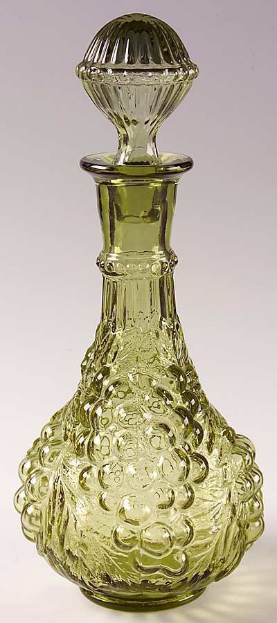 Vintage Grape Verde Green Decanter & Stopper by Imperial Glass-Ohio-1