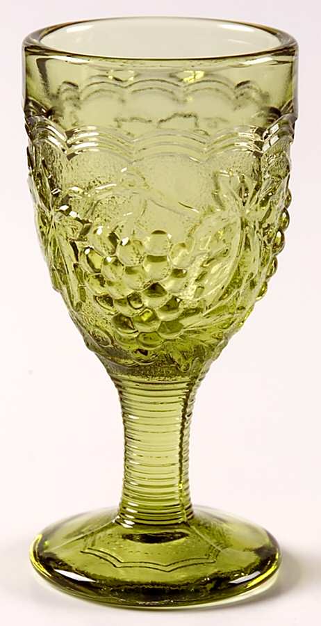 Vintage Grape Verde Green Wine Glass by Imperial Glass-Ohio-1