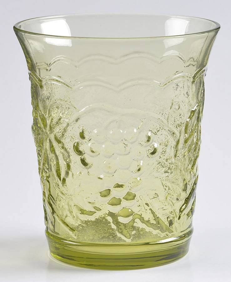 Vintage Grape Verde Green 10 Oz Flat Tumbler by Imperial Glass-Ohio-1