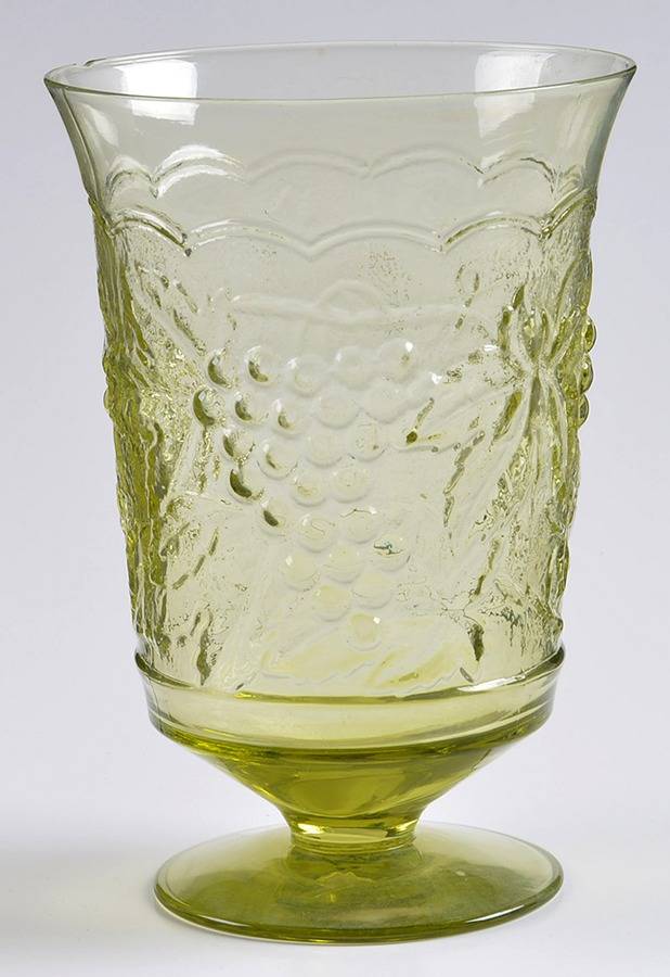 Vintage Grape Verde Green Footed Tumbler by Imperial Glass-Ohio-1