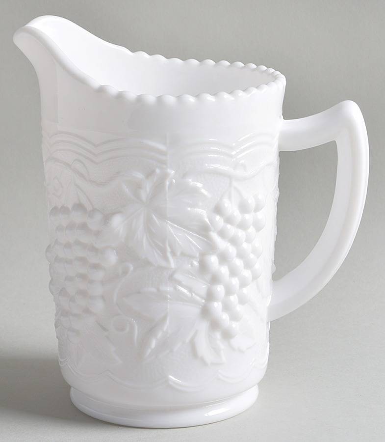 Vintage Grape Milk Glass 16 Oz Pitcher by Imperial Glass-Ohio-1