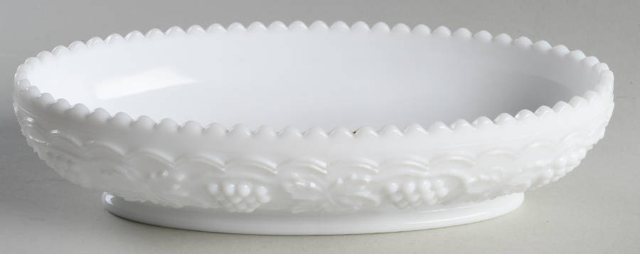 Vintage Grape Milk Glass 8" Oval Bowl by Imperial Glass-Ohio-1