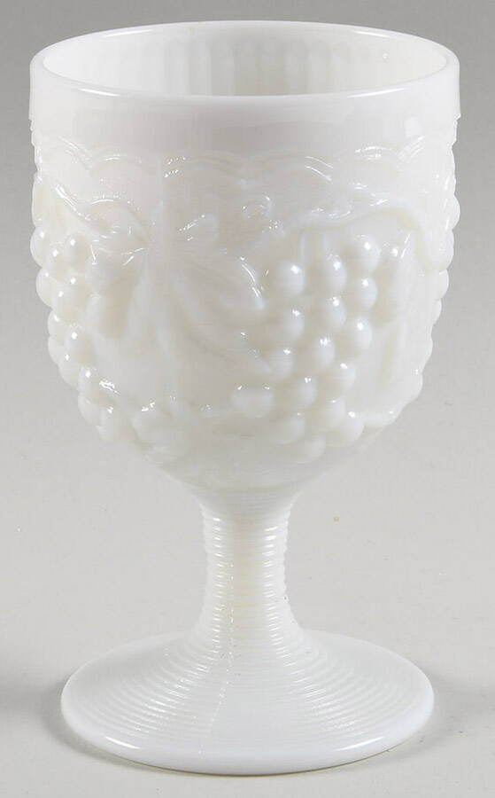 Vintage Grape Milk Glass Water Goblet by Imperial Glass-Ohio-1