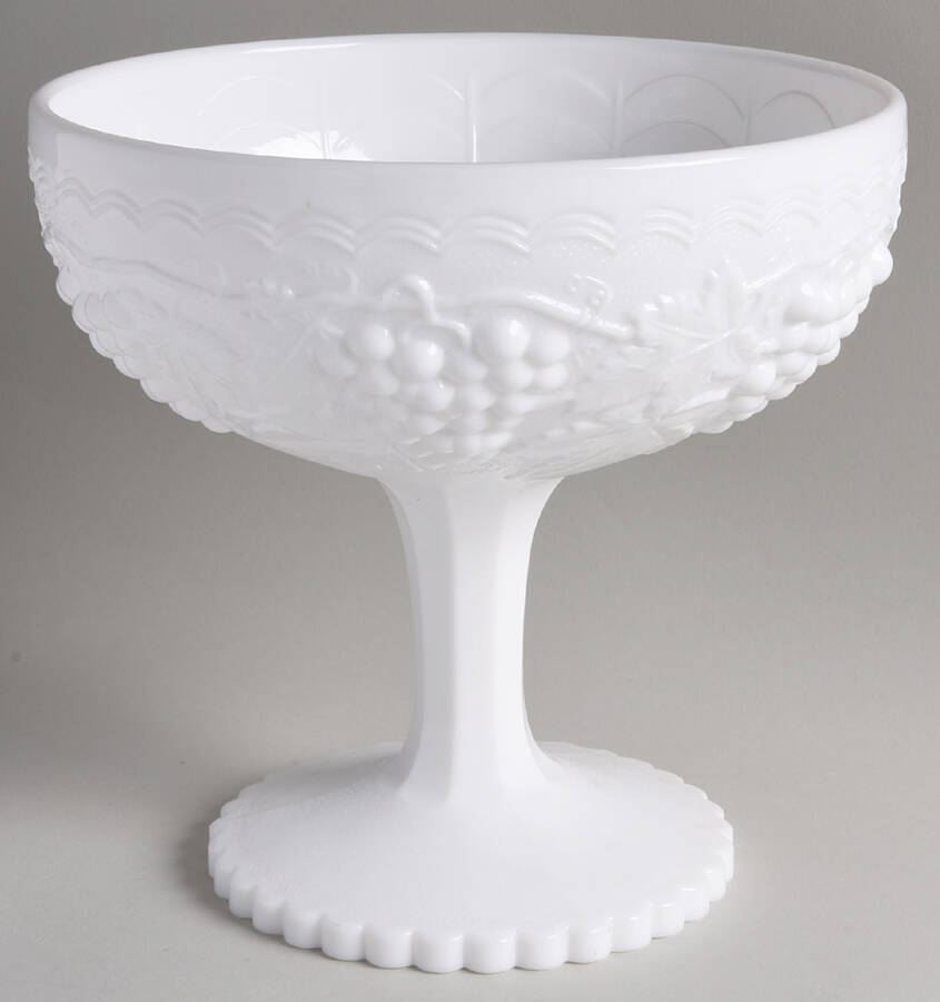 Vintage Grape Milk Glass 12" Tall Compote No Lid by Imperial Glass-Ohio-1