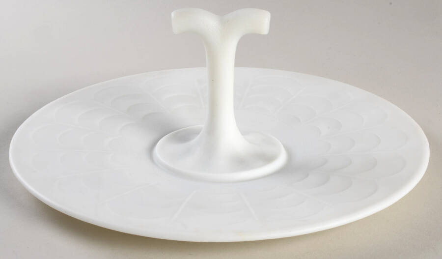 Vintage Grape Milk Glass Center Handle Tray by Imperial Glass-Ohio-1