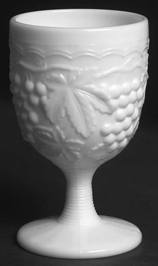 Vintage Grape Milk Glass Water Goblet by Imperial Glass-Ohio-1