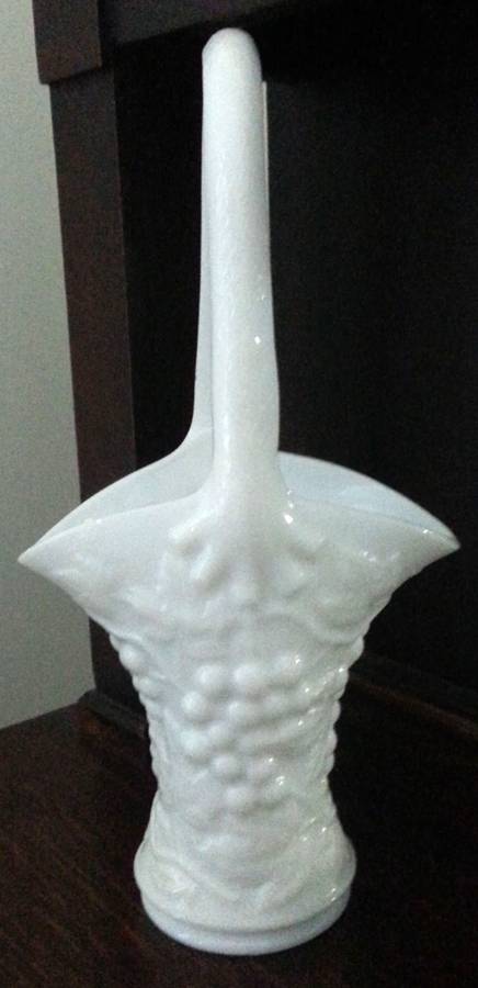 Vintage Grape Milk Glass 10" Basket by Imperial Glass-Ohio-1