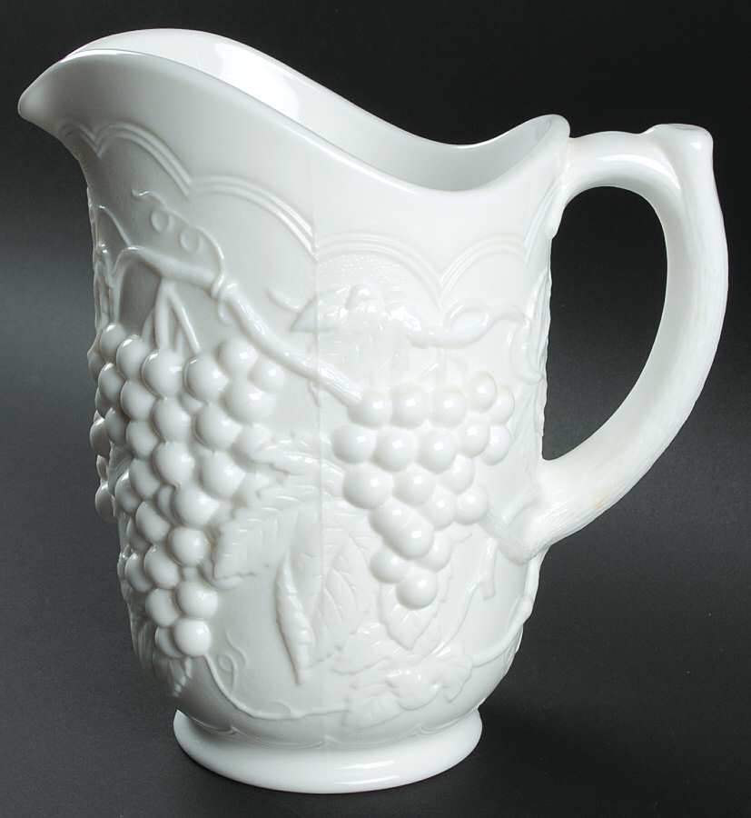 Vintage Grape Milk Glass 48 Oz Pitcher by Imperial Glass-Ohio-1