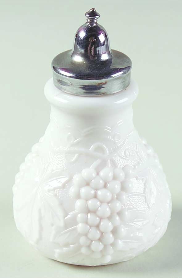 Vintage Grape Milk Glass Shaker with Metal Lid by Imperial Glass-Ohio-1
