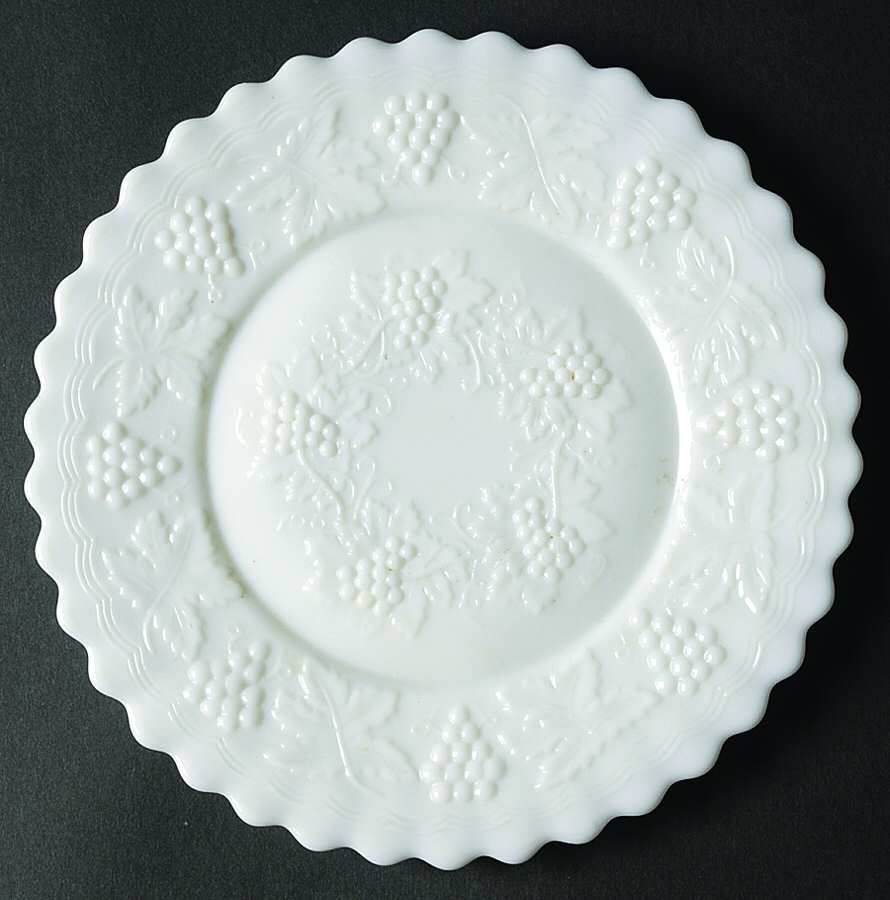 Vintage Grape Milk Glass Luncheon Plate by Imperial Glass-Ohio-1
