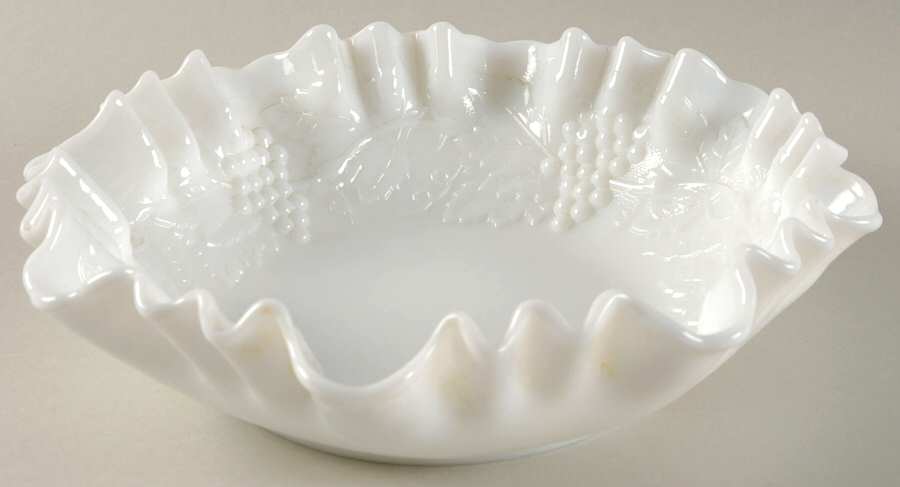 Vintage Grape Milk Glass Round Bowl by Imperial Glass-Ohio-1