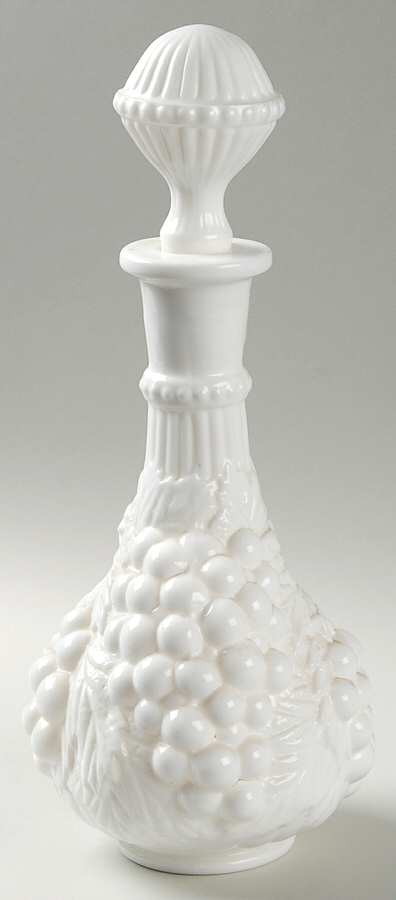 Vintage Grape Milk Glass Decanter & Stopper by Imperial Glass-Ohio-1