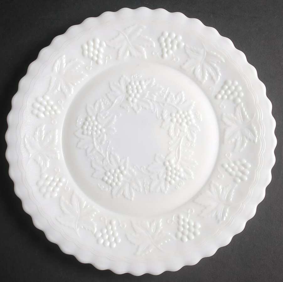 Vintage Grape Milk Glass Large Dinner Plate by Imperial Glass-Ohio-1