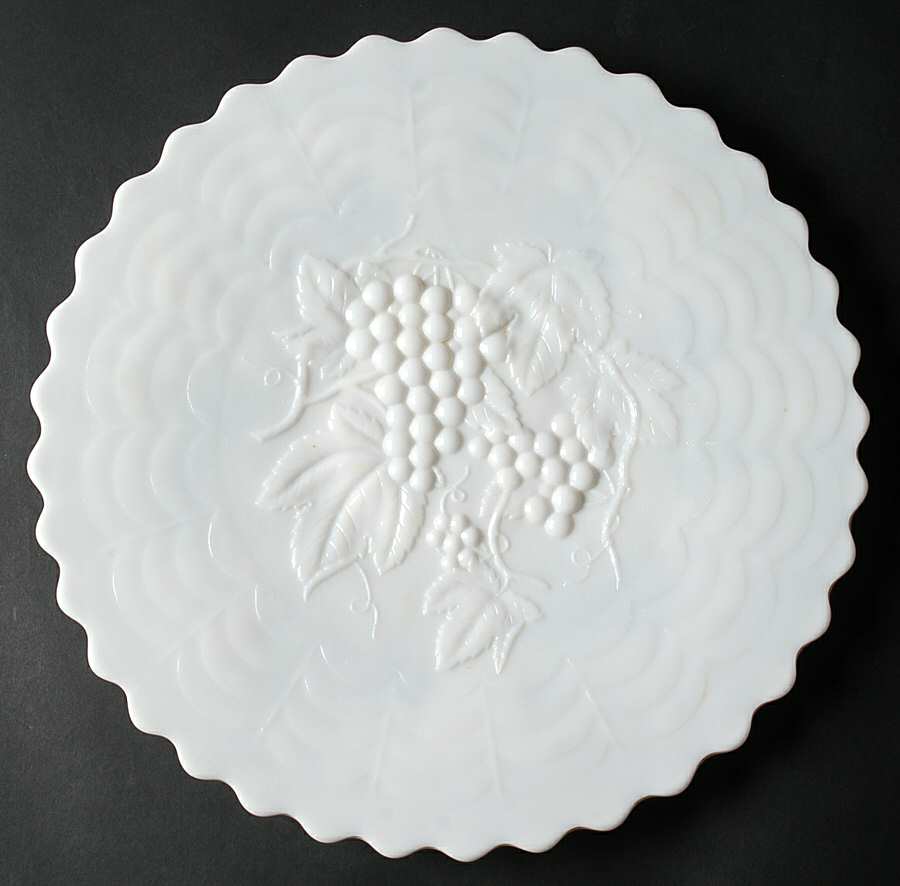 Vintage Grape Milk Glass 12" Sandwich Plate by Imperial Glass-Ohio-1