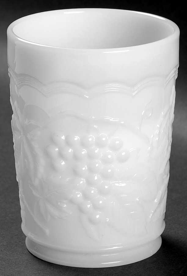 Vintage Grape Milk Glass 8 Oz Flat Tumbler by Imperial Glass-Ohio-1