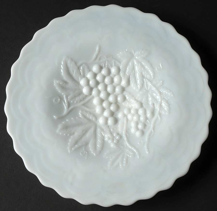 Vintage Grape Milk Glass Footed Plate by Imperial Glass-Ohio-1