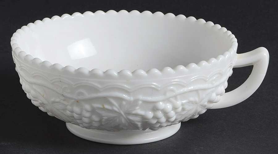 Vintage Grape Milk Glass 5" 1 Handled Nappy by Imperial Glass-Ohio-1