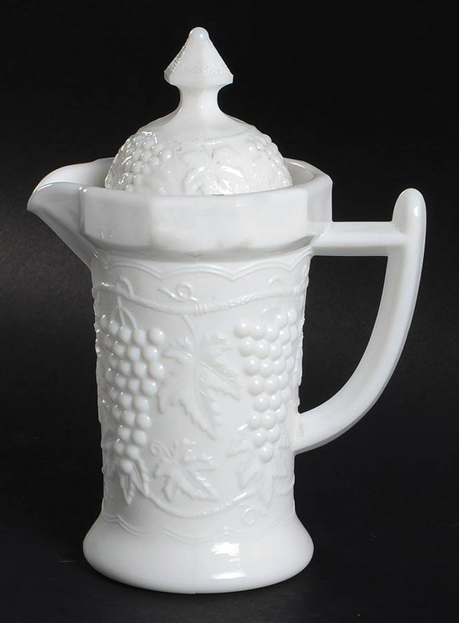 Vintage Grape Milk Glass Syrup & Lid by Imperial Glass-Ohio-1