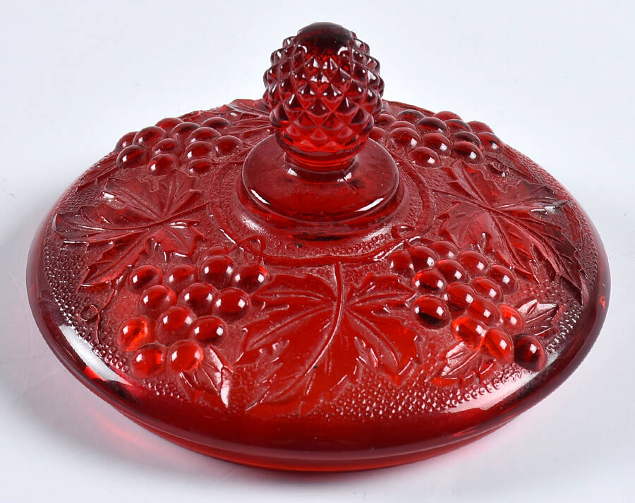 Vintage Grape Ruby Lid for Jar by Imperial Glass-Ohio-1