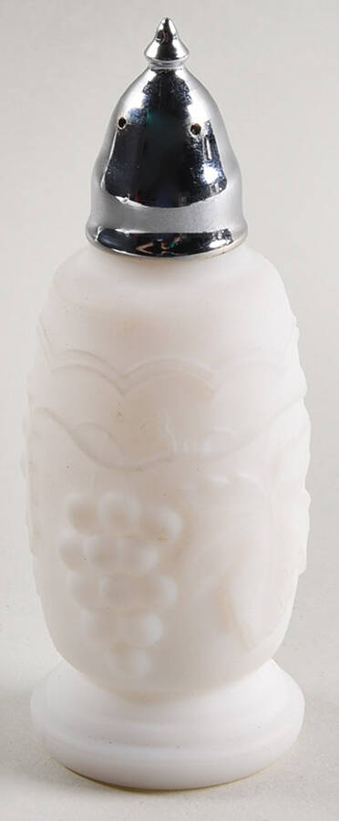 Vintage Grape Satin (Doeskin) Footed Shaker & Metal Lid by Imperial Glass-Ohio-1