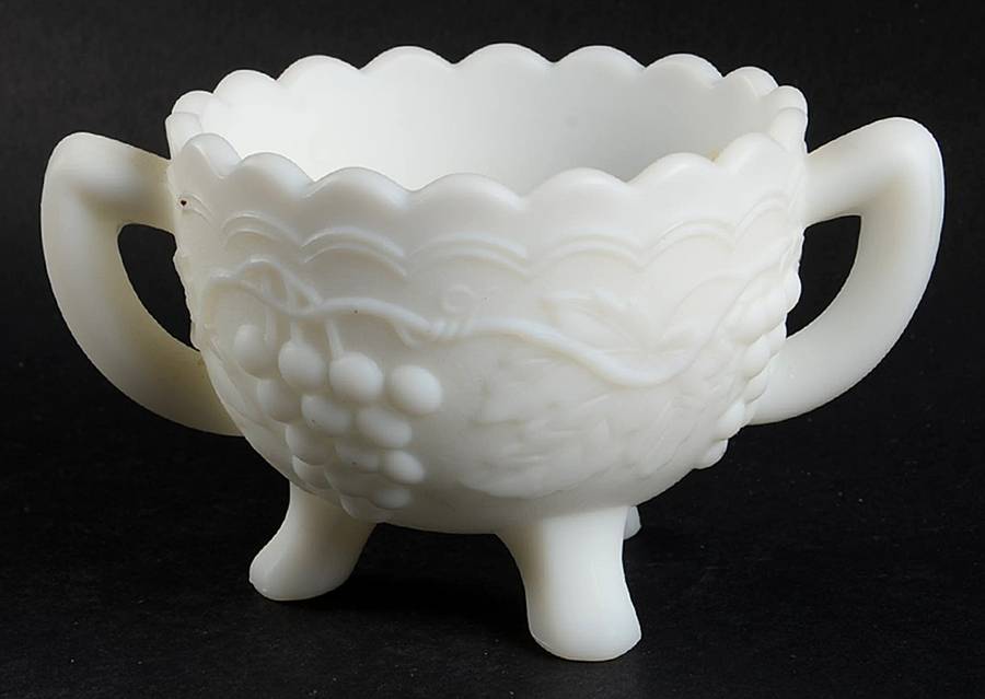 Vintage Grape Satin (Doeskin) Footed Open Sugar by Imperial Glass-Ohio-1