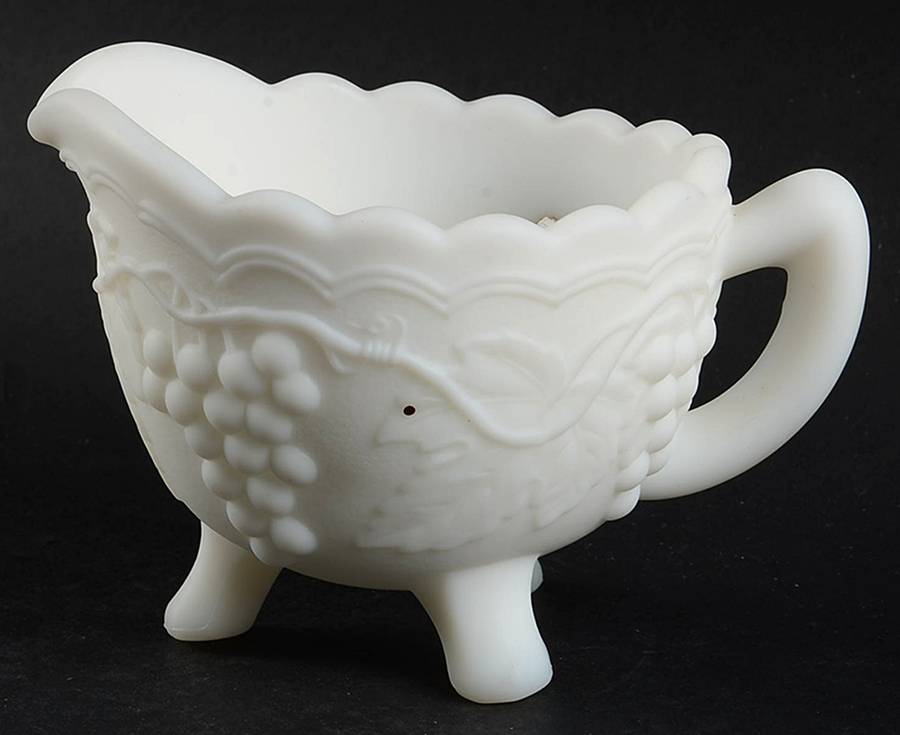 Vintage Grape Satin (Doeskin) Footed Creamer by Imperial Glass-Ohio-1