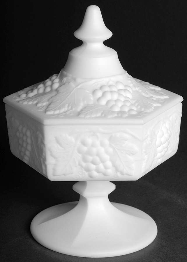 Vintage Grape Satin (Doeskin) Footed Candy Dish & Lid by Imperial Glass-Ohio-1