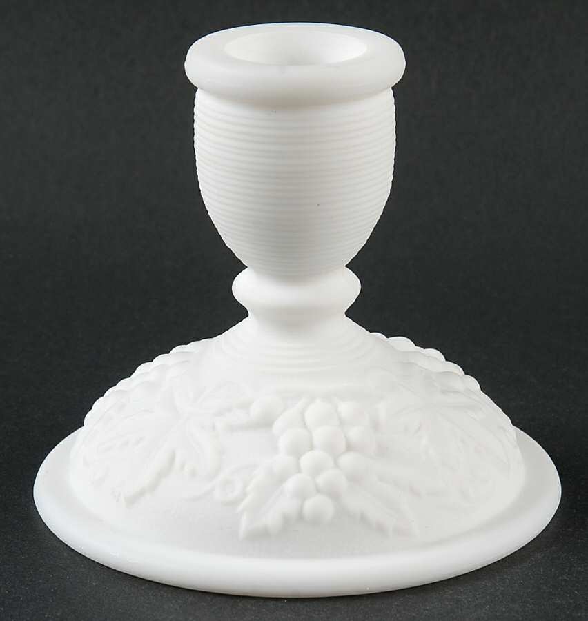 Vintage Grape Satin (Doeskin) 3" Single Light Candlestick by Imperial Glass-Ohio-1