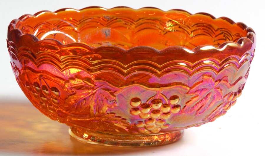 Vintage Carnival (Orange) Small Fruit Dessert Bowl by Imperial Glass-Ohio-1