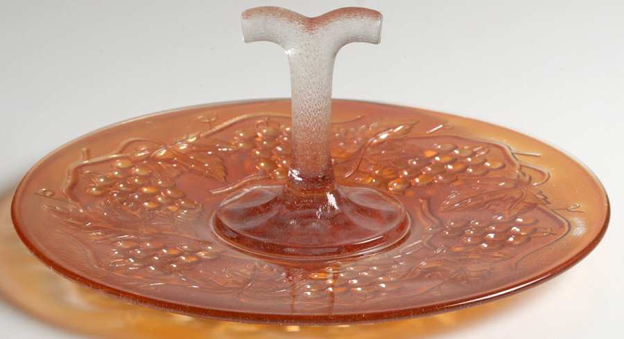 Vintage Carnival (Orange) Center Handle Tray by Imperial Glass-Ohio-1