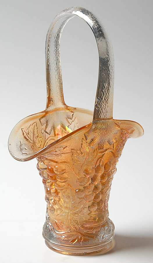 Vintage Carnival (Orange) 9" Basket by Imperial Glass-Ohio-1
