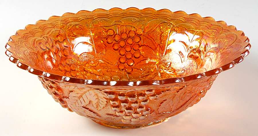 Vintage Carnival (Orange) 10" Round Bowl by Imperial Glass-Ohio-1